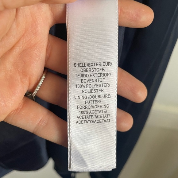 Adrianna Papell Blue Chiffon Beaded Halter Dress. New Without Tags. - Picture 10 of 11